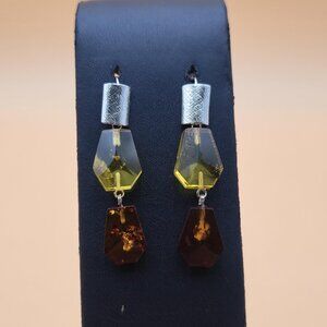 Sterling Silver Faux Amber Handmade Earrings A5763